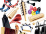 Take your pick! The Peace Luxury Percussion Box contains no less than 35 different instruments